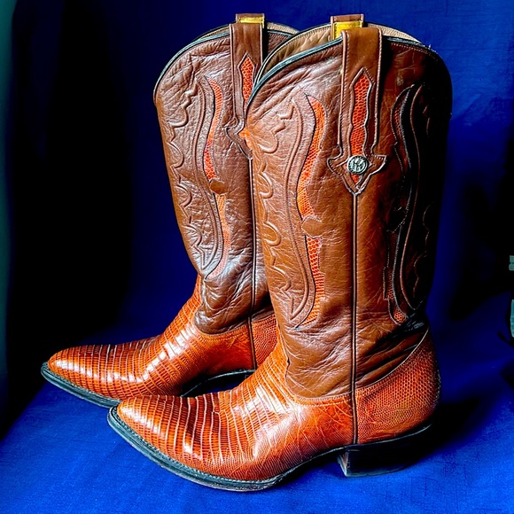 Men’s Montana Genuine Lizard Skin Cowboy Western Boots Size 10 - Picture 3 of 12